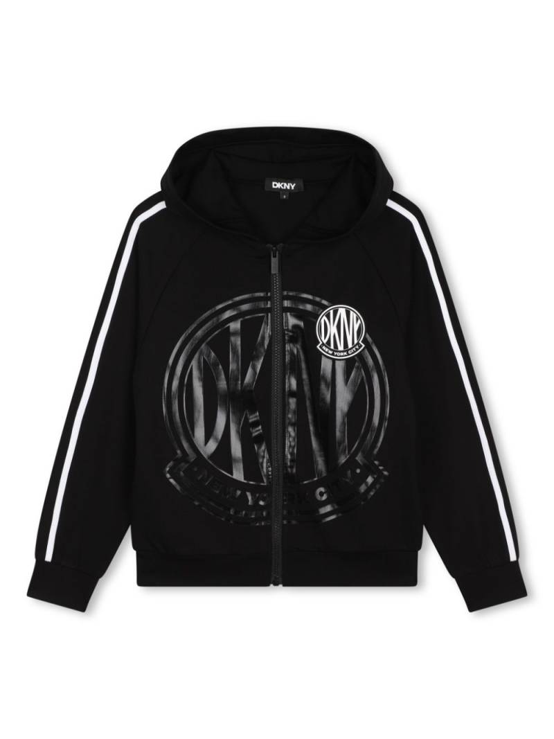 Dkny Kids logo-print zipped hoodie - Black von Dkny Kids