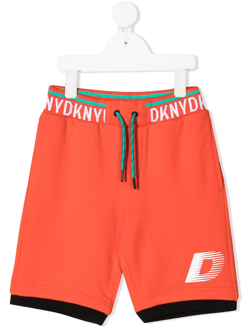Dkny Kids logo-tape cotton shorts - Orange von Dkny Kids
