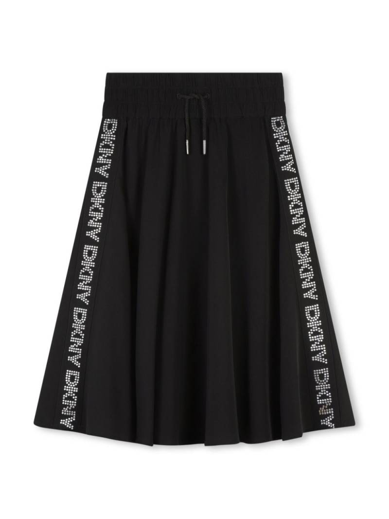 Dkny Kids logo-tape pleated midi skirt - Black von Dkny Kids