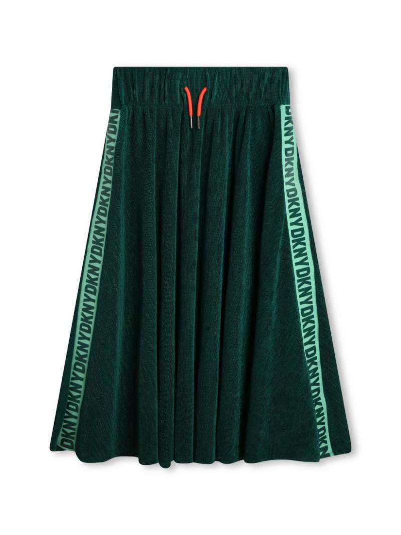 Dkny Kids logo-tape pleated midi skirt - Green von Dkny Kids