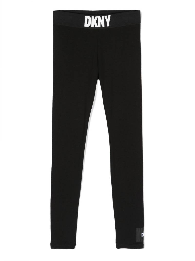 Dkny Kids logo-waistband stretch-cotton leggings - Black von Dkny Kids