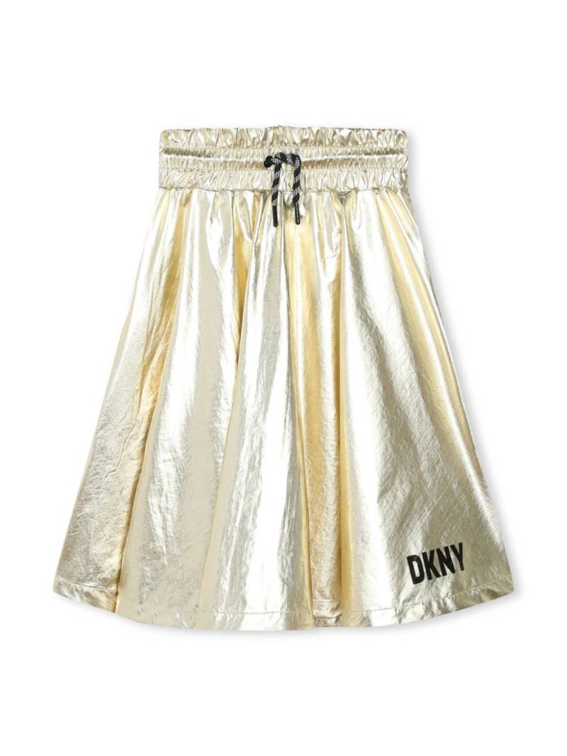 Dkny Kids metallic-finish drawstring-waist skirt - Gold von Dkny Kids