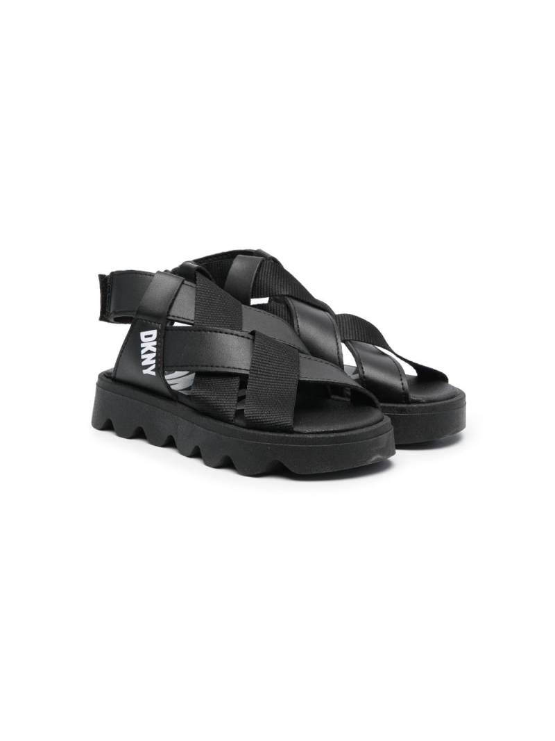 Dkny Kids strappy-design faux-leather sandals - Black von Dkny Kids