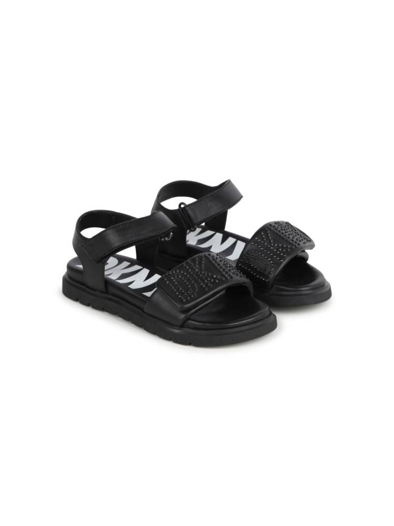 Dkny Kids studded-logo leather sandals - Black von Dkny Kids