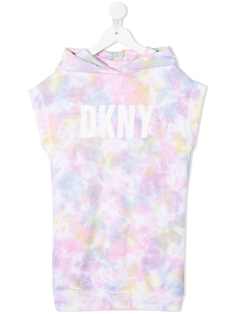 Dkny Kids tie-dye logo dress - Pink von Dkny Kids