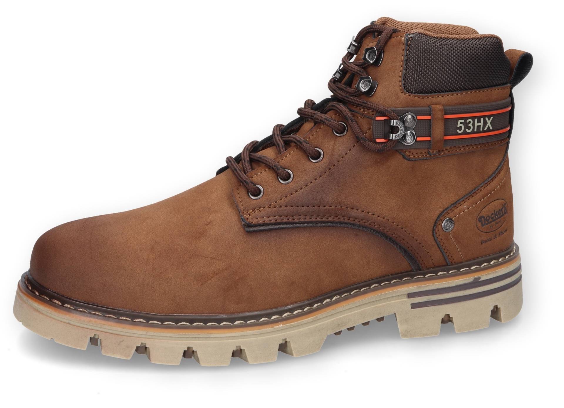 Dockers by Gerli Schnürboots, Workerboots, Stiefel mit bequemem Schaftabschluss aus Textil