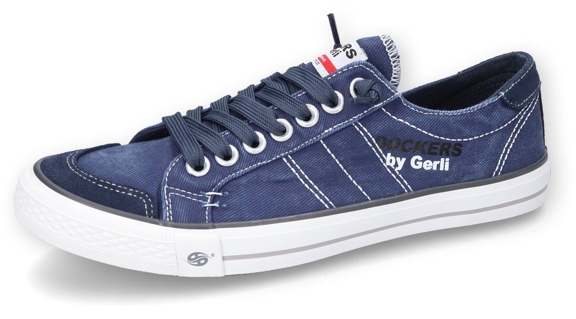 Dockers by Gerli Slip-On Sneaker, Freizeitschuh, Retro Sneaker, Fake Schnürung, in cooler Jeansoptik von Dockers by Gerli