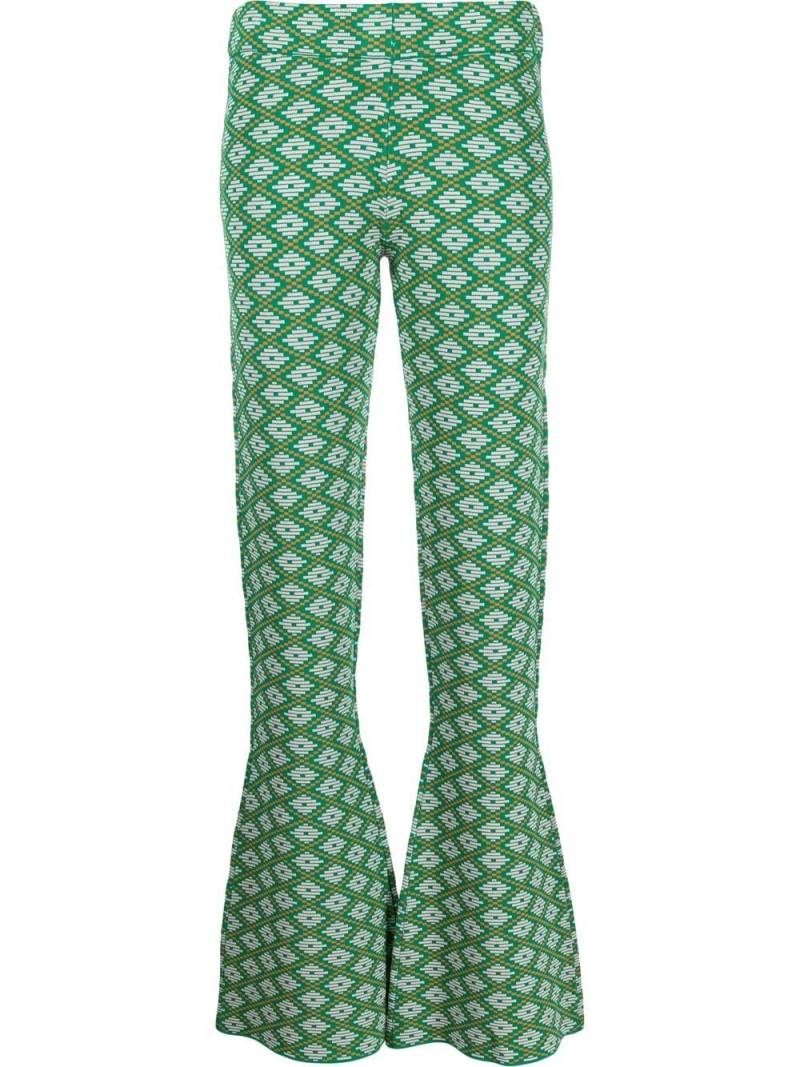 Dodo Bar Or graphic-pattern flared trousers - Green von Dodo Bar Or