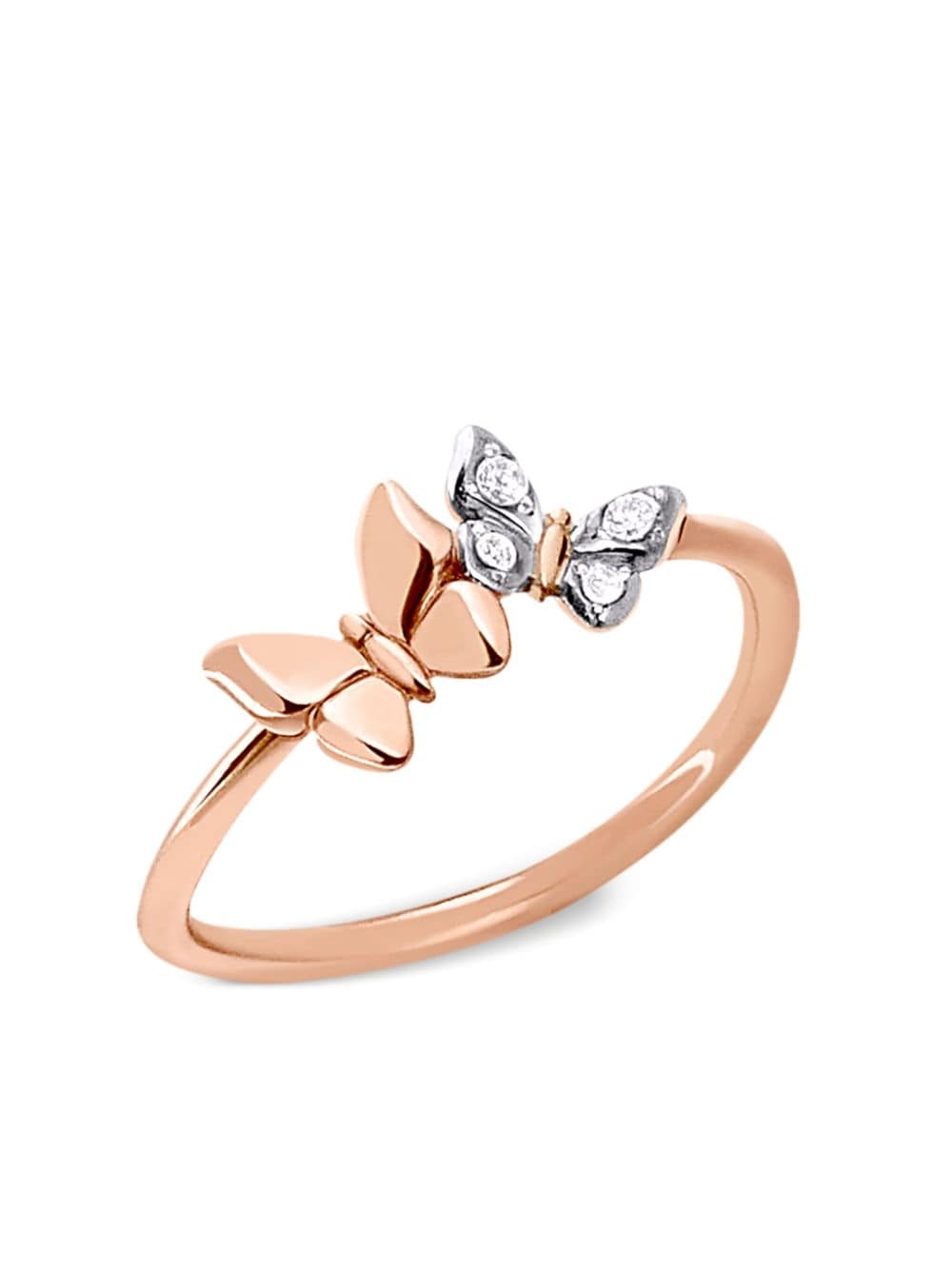 Dodo 9kt rose gold Butterfly diamond ring - Pink von Dodo