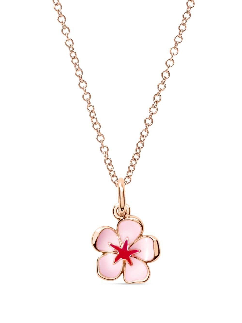 Dodo 9kt rose gold Cherry Blossom charm - Pink von Dodo