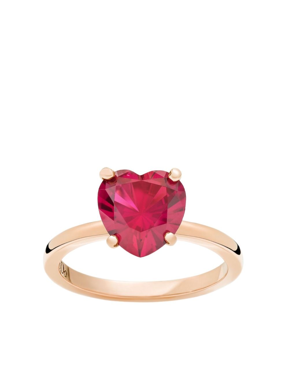 Dodo 9kt rose gold Heart ruby ring - Pink von Dodo