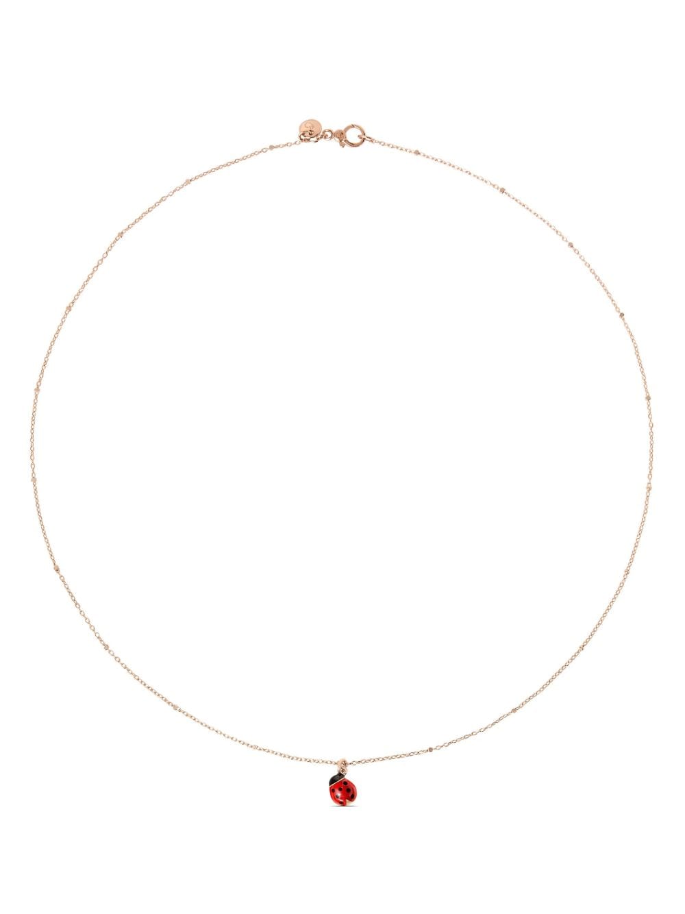 Dodo 9kt rose gold Mini Ladybird necklace - Pink von Dodo
