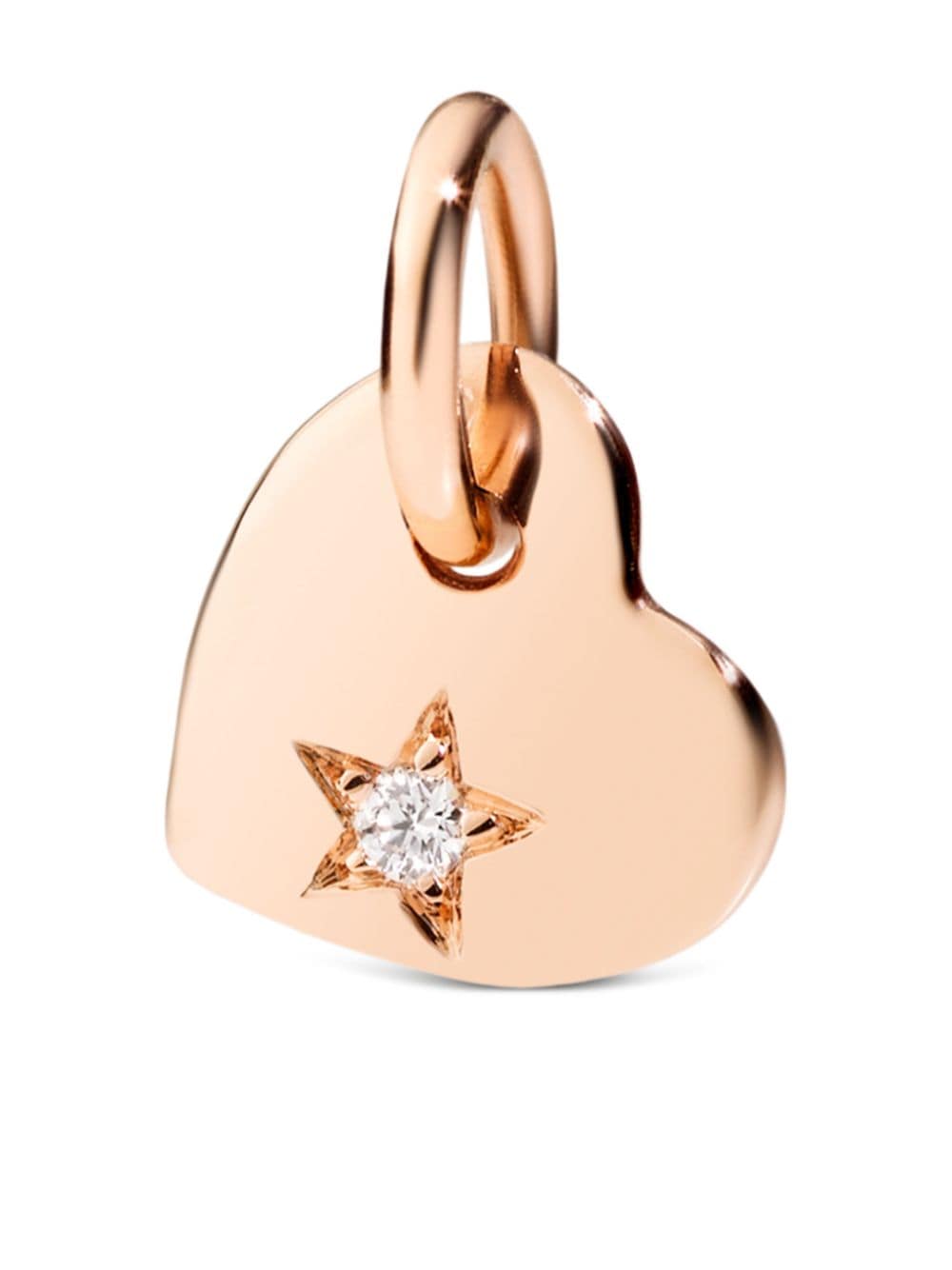 Dodo 9kt rose gold Precious Heart diamond charm - Pink von Dodo