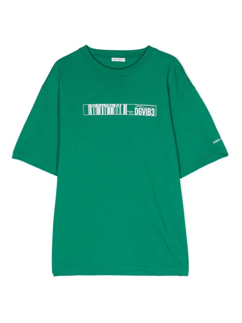 Dolce & Gabbana DGVIB3 DGVIB3 print cotton T-shirt - Green von Dolce & Gabbana DGVIB3