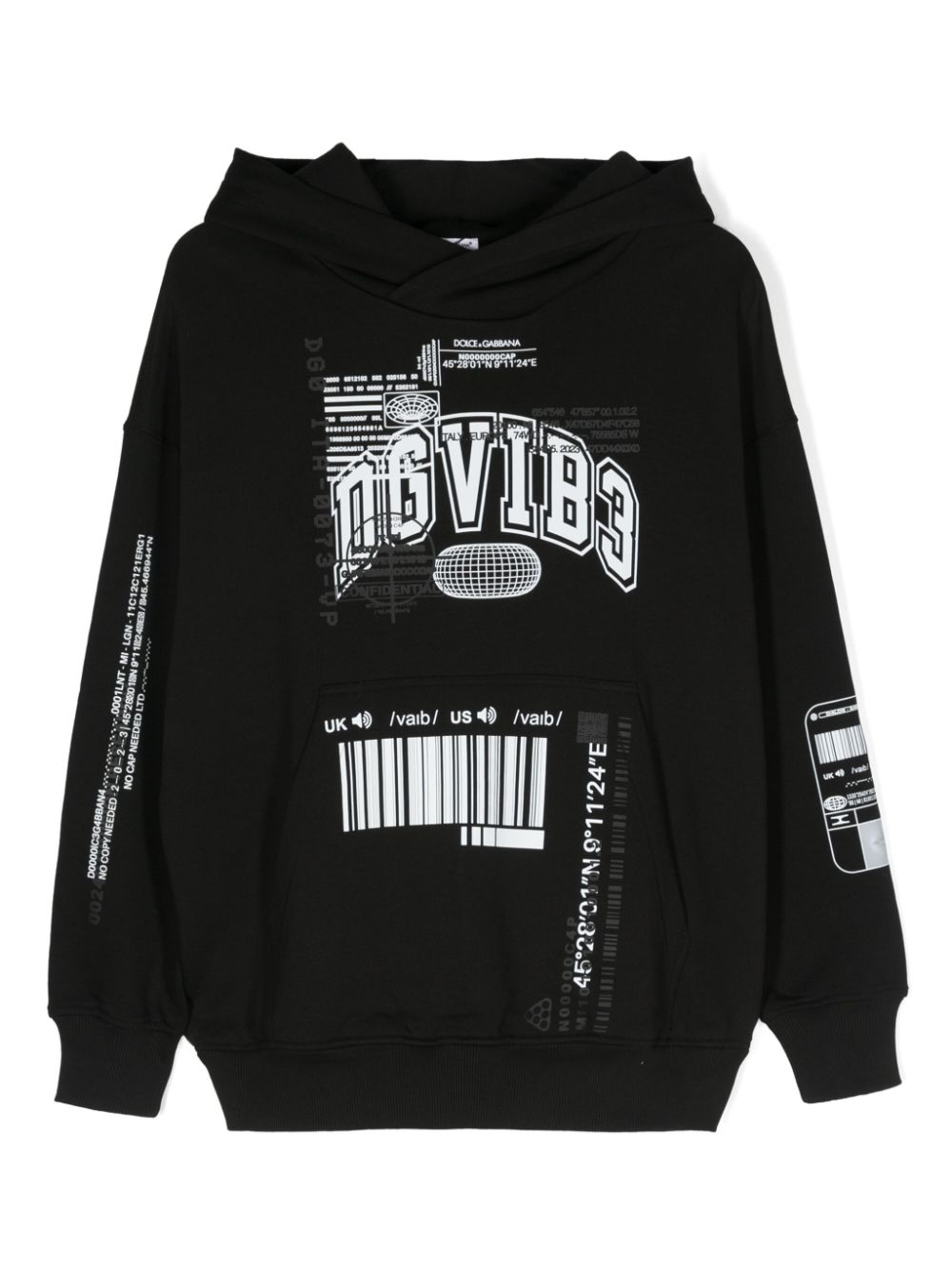 Dolce & Gabbana DGVIB3 DGVIB3 print cotton hoodie - Black von Dolce & Gabbana DGVIB3