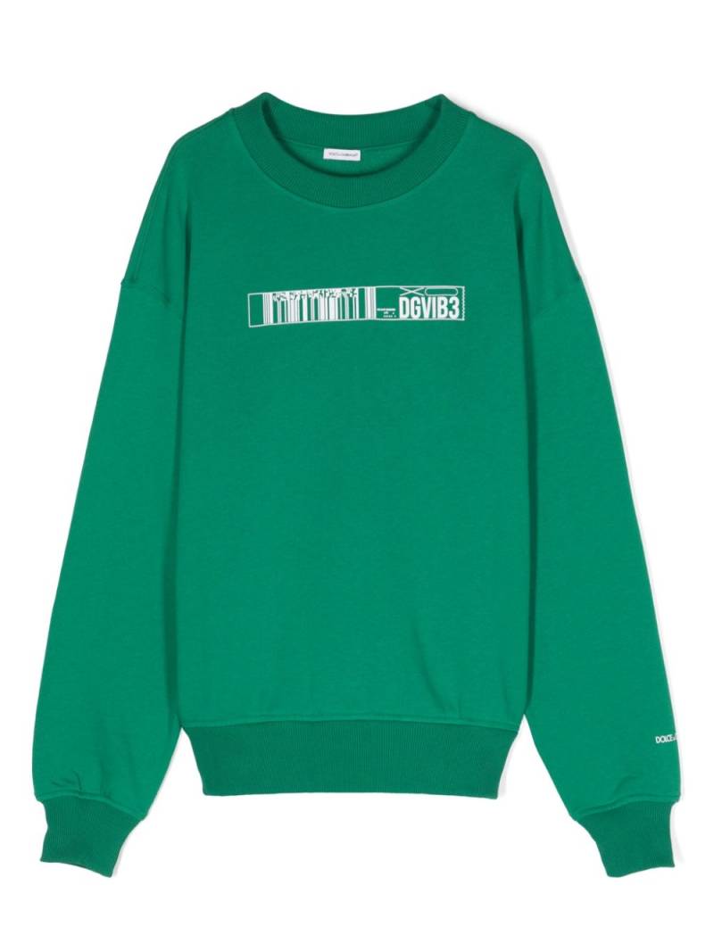 Dolce & Gabbana DGVIB3 DGVIB3-print cotton sweatshirt - Green von Dolce & Gabbana DGVIB3