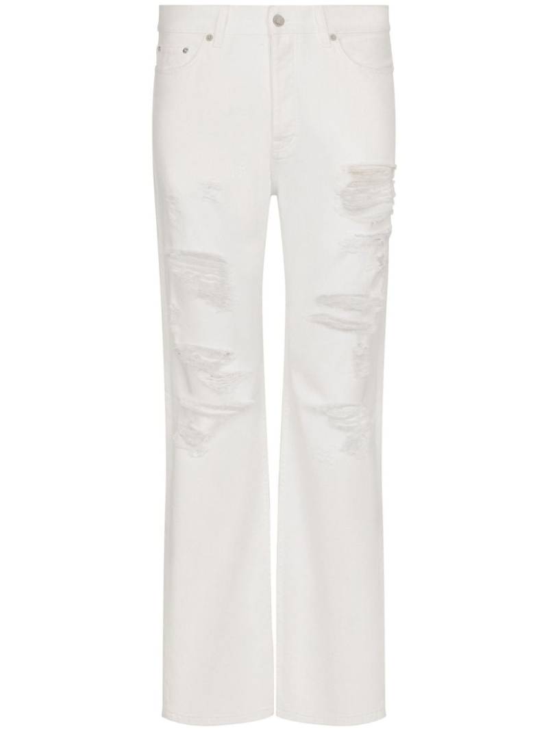 Dolce & Gabbana DGVIB3 distressed straight-leg jeans - White von Dolce & Gabbana DGVIB3