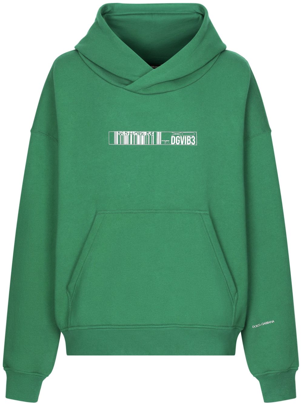 Dolce & Gabbana DGVIB3 graphic-print cotton hoodie - Green von Dolce & Gabbana DGVIB3