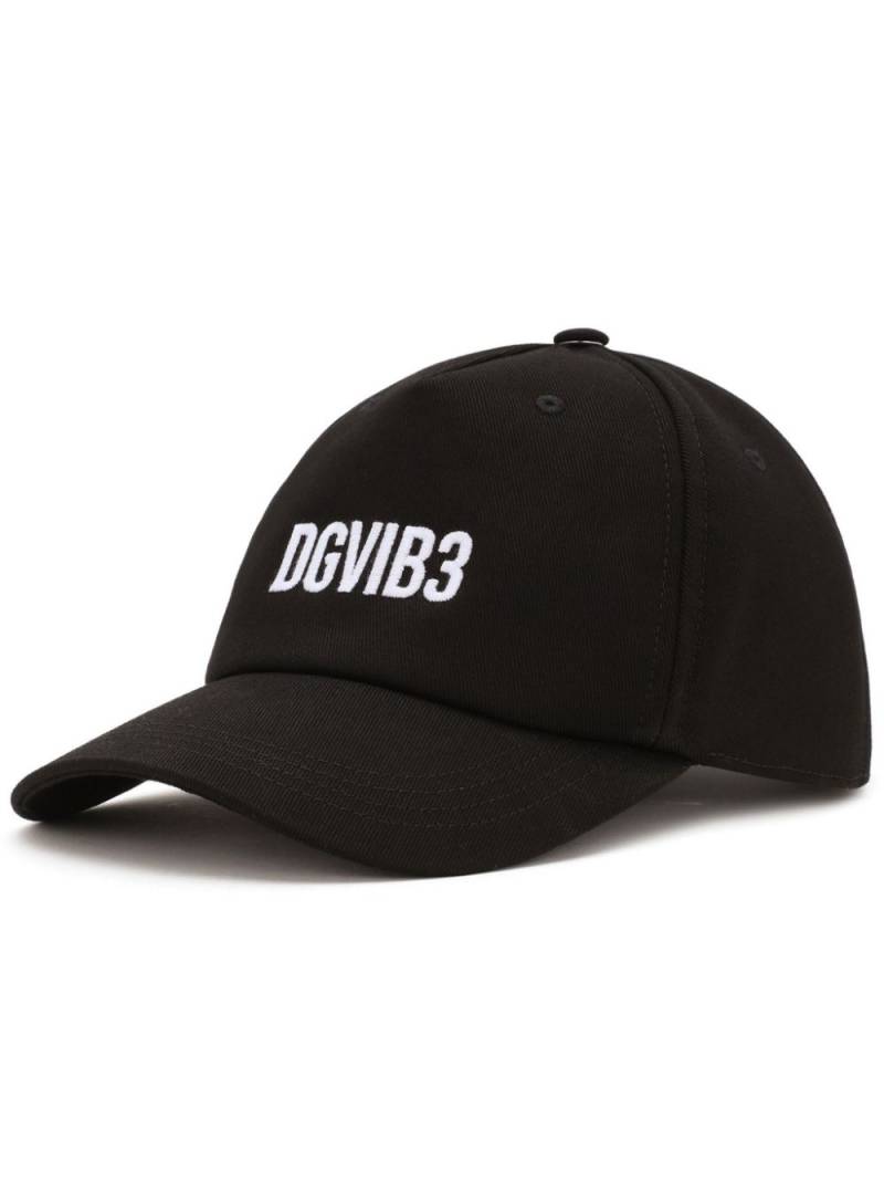 Dolce & Gabbana DGVIB3 logo-embroidered cotton cap - Black von Dolce & Gabbana DGVIB3