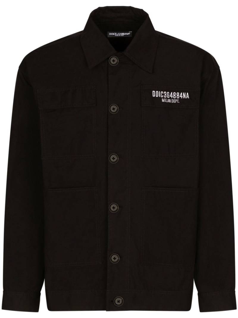 Dolce & Gabbana DGVIB3 logo-embroidered shirt jacket - Black von Dolce & Gabbana DGVIB3