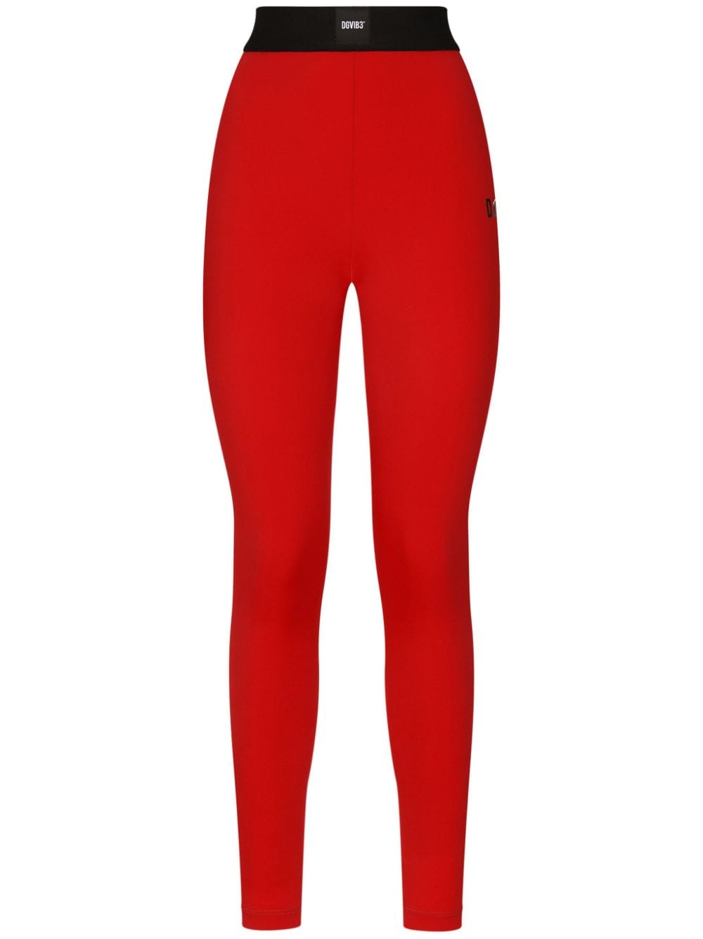 Dolce & Gabbana DGVIB3 logo-patch high-waist leggings - Red von Dolce & Gabbana DGVIB3