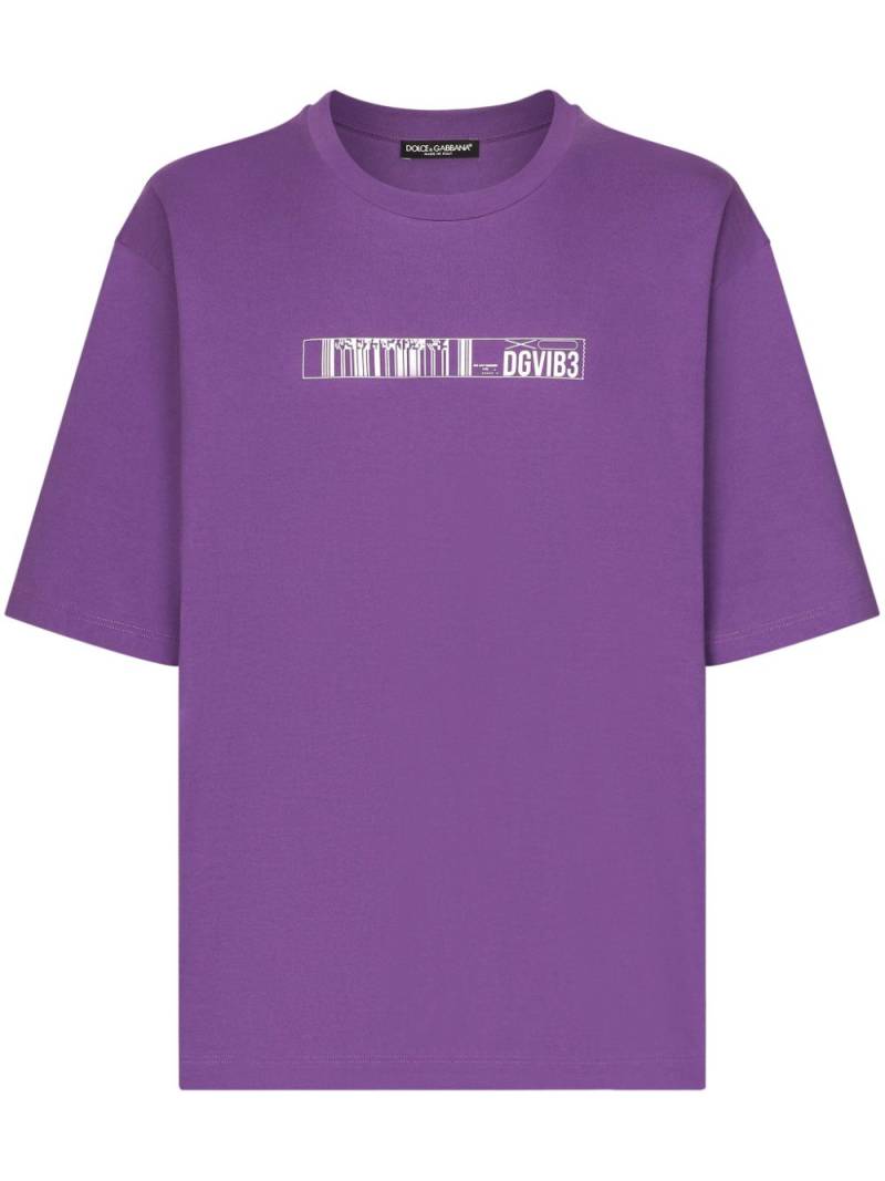 Dolce & Gabbana DGVIB3 logo-print cotton T-shirt - Purple von Dolce & Gabbana DGVIB3