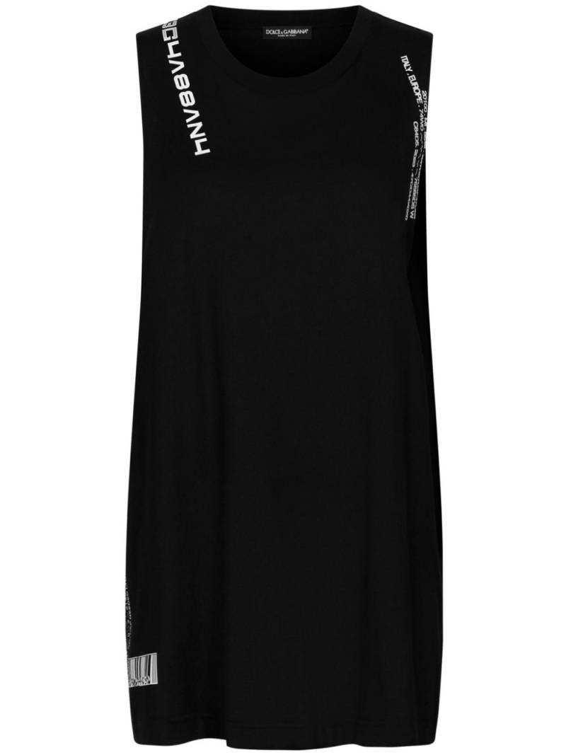 Dolce & Gabbana DGVIB3 logo-print cotton dress - Black von Dolce & Gabbana DGVIB3