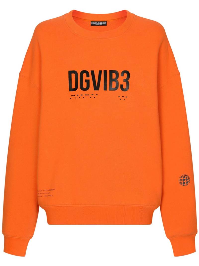 Dolce & Gabbana DGVIB3 logo-print cotton hoodie - Orange von Dolce & Gabbana DGVIB3