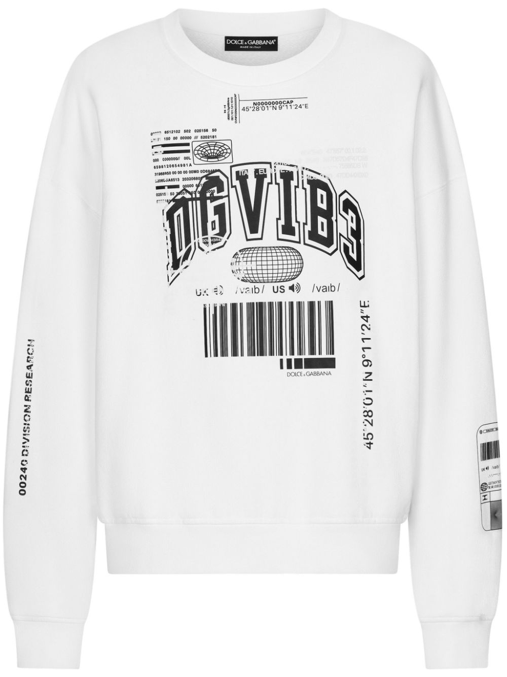 Dolce & Gabbana DGVIB3 logo-print cotton sweatshirt - White von Dolce & Gabbana DGVIB3