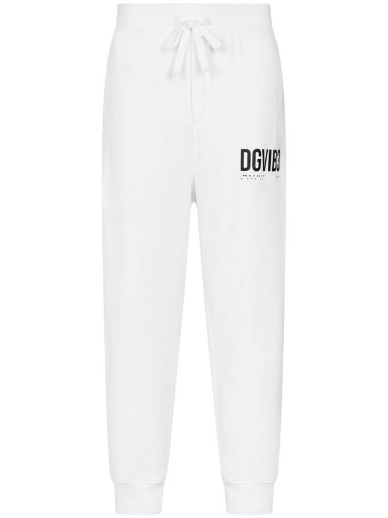 Dolce & Gabbana DGVIB3 logo-print cotton track pants - White von Dolce & Gabbana DGVIB3