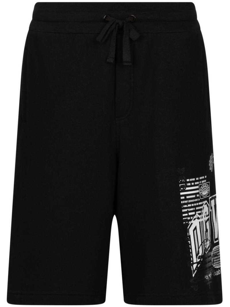 Dolce & Gabbana DGVIB3 logo-print cotton track shorts - Black von Dolce & Gabbana DGVIB3