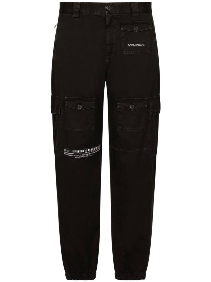 Dolce & Gabbana DGVIB3 logo-print cotton trousers - Black von Dolce & Gabbana DGVIB3