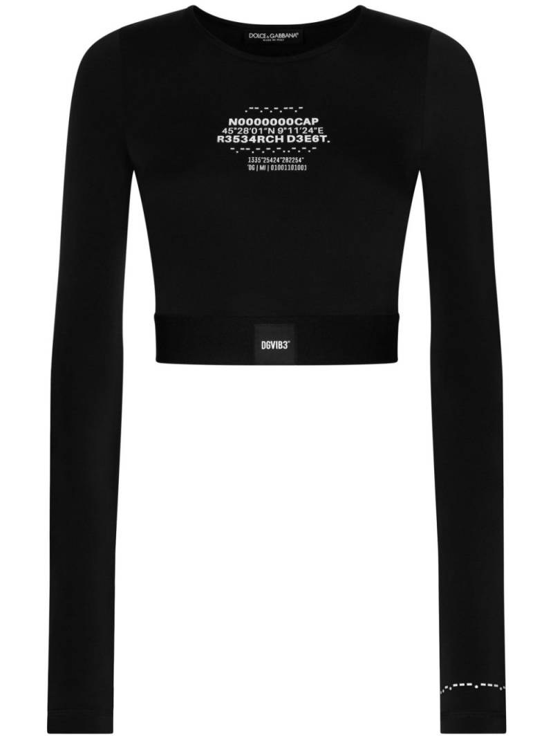 Dolce & Gabbana DGVIB3 logo-print crop top - Black von Dolce & Gabbana DGVIB3