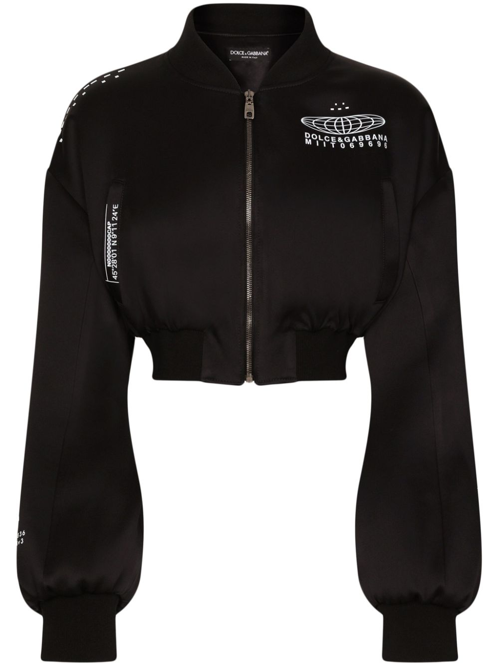 Dolce & Gabbana DGVIB3 logo-print cropped jacket - Black von Dolce & Gabbana DGVIB3