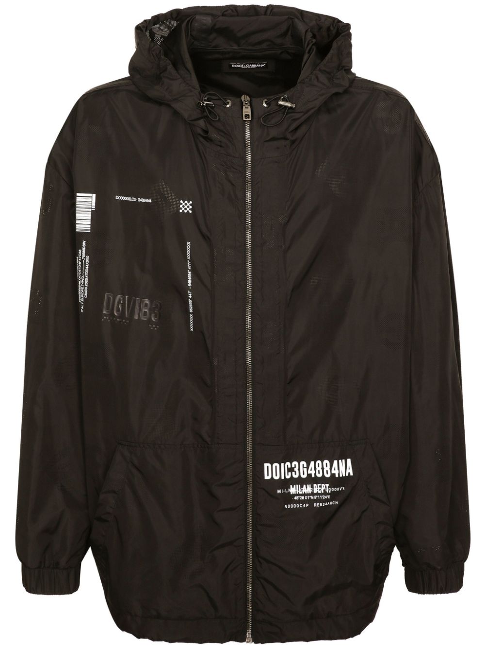 Dolce & Gabbana DGVIB3 logo-print hooded jacket - Black von Dolce & Gabbana DGVIB3