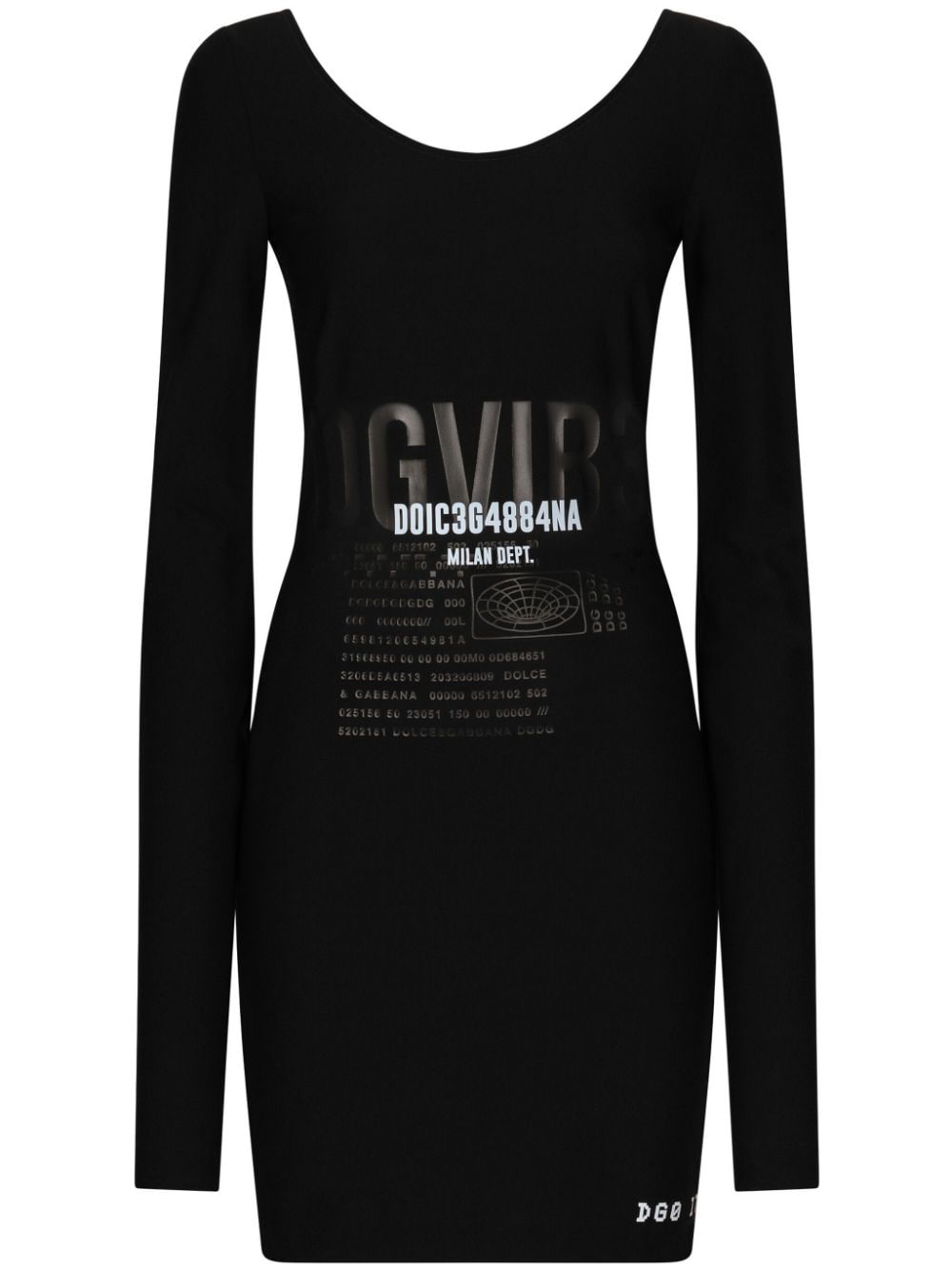 Dolce & Gabbana DGVIB3 logo-print long-sleeve dress - Black von Dolce & Gabbana DGVIB3