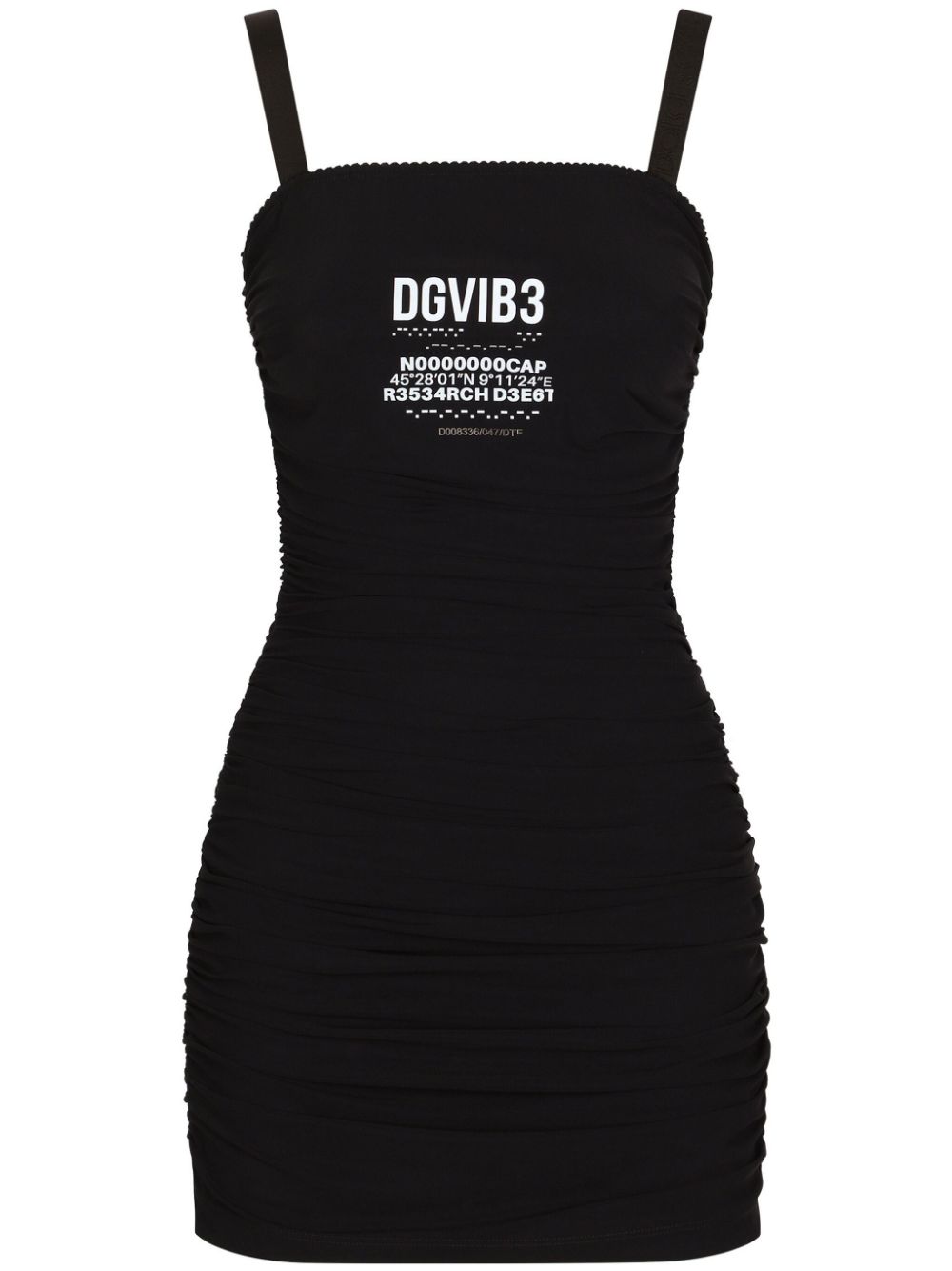 Dolce & Gabbana DGVIB3 logo-print ruched minidress - Black von Dolce & Gabbana DGVIB3