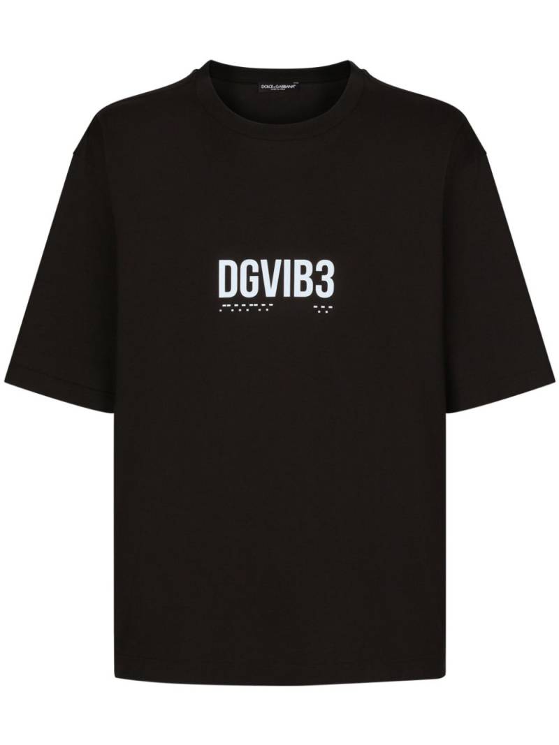 Dolce & Gabbana DGVIB3 slogan-print cotton T-shirt - Black von Dolce & Gabbana DGVIB3