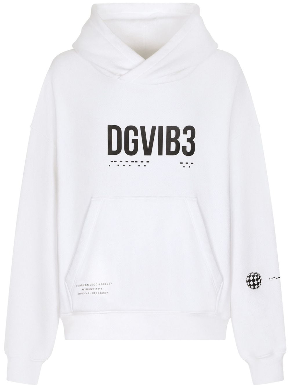 Dolce & Gabbana DGVIB3 slogan-print cotton hoodie - White von Dolce & Gabbana DGVIB3