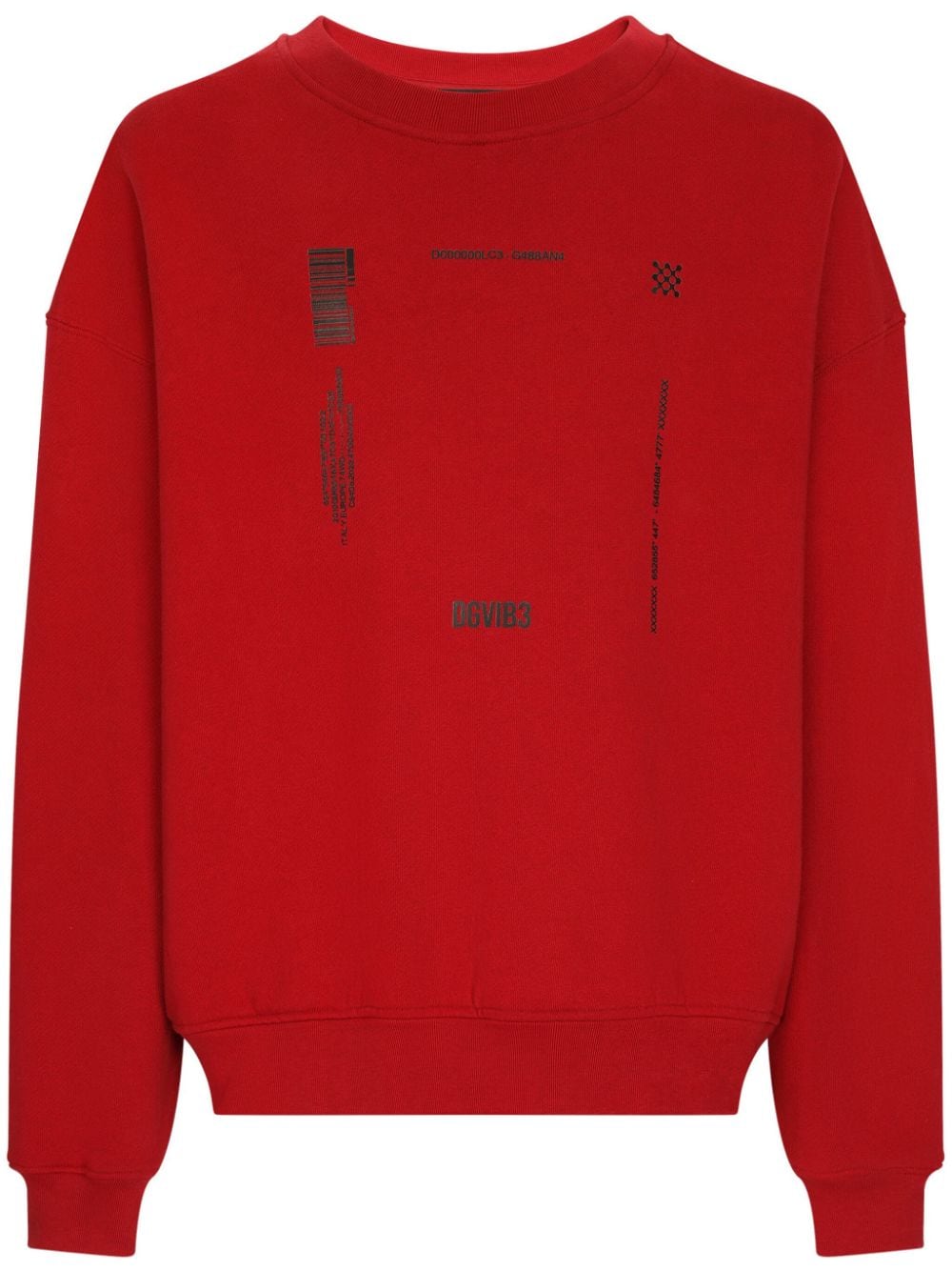 Dolce & Gabbana DGVIB3 slogan-print cotton jumper - Red von Dolce & Gabbana DGVIB3