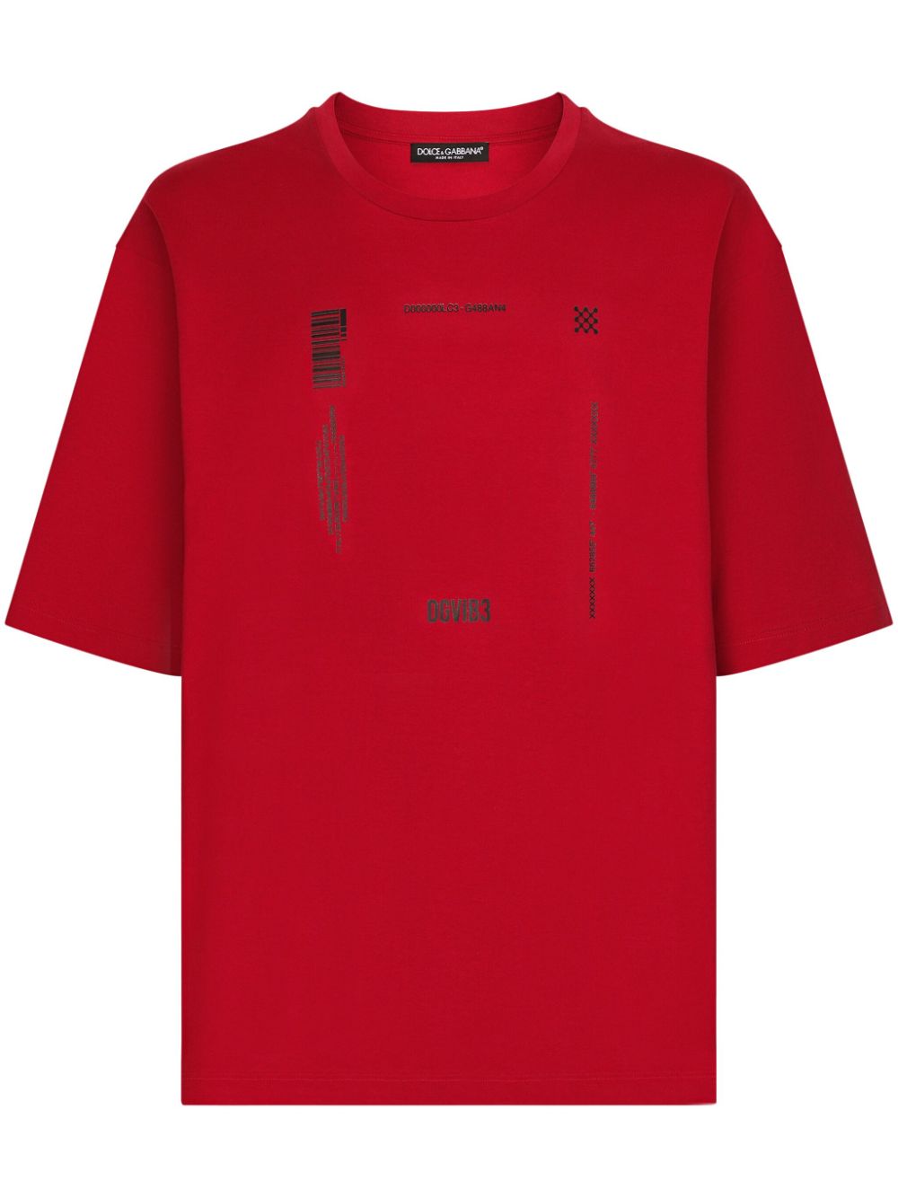 Dolce & Gabbana DGVIB3 text-print cotton T-shirt - Red von Dolce & Gabbana DGVIB3