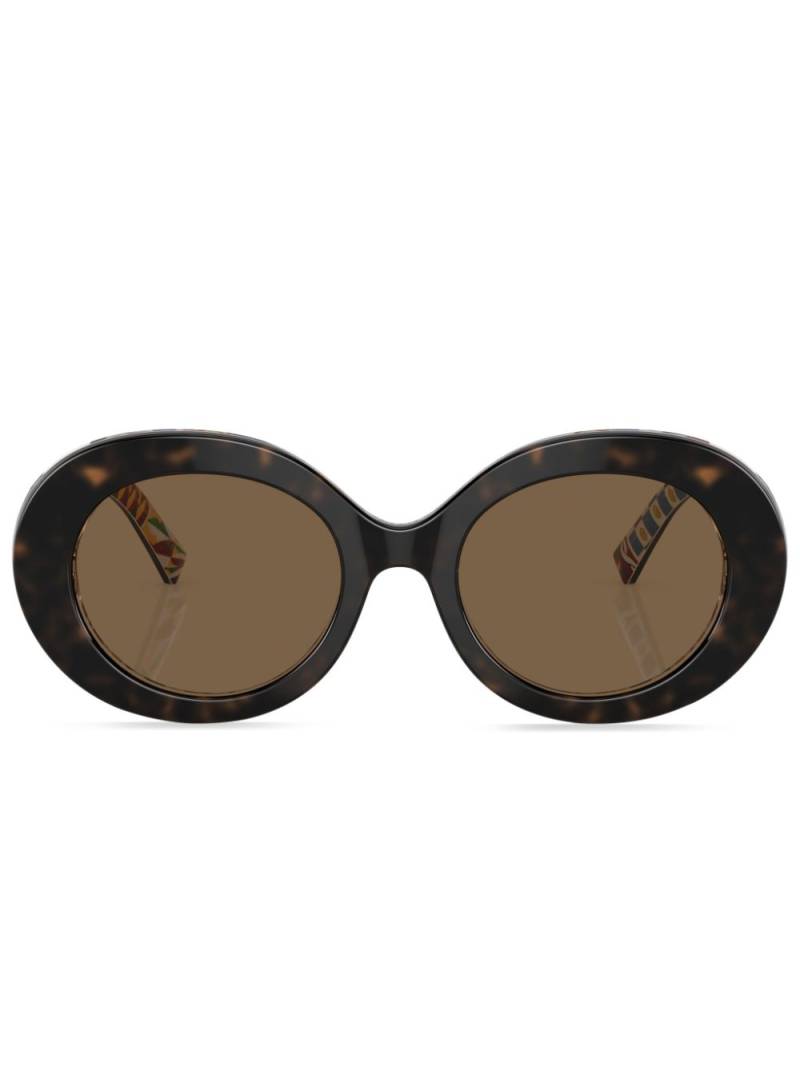 Dolce & Gabbana Eyewear Carretto-print round-frame sunglasses - Green von Dolce & Gabbana Eyewear