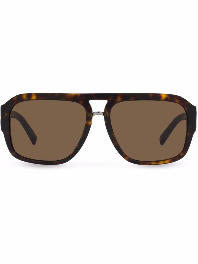 Dolce & Gabbana Eyewear DG Crossed pilot-frame sunglasses - Brown von Dolce & Gabbana Eyewear