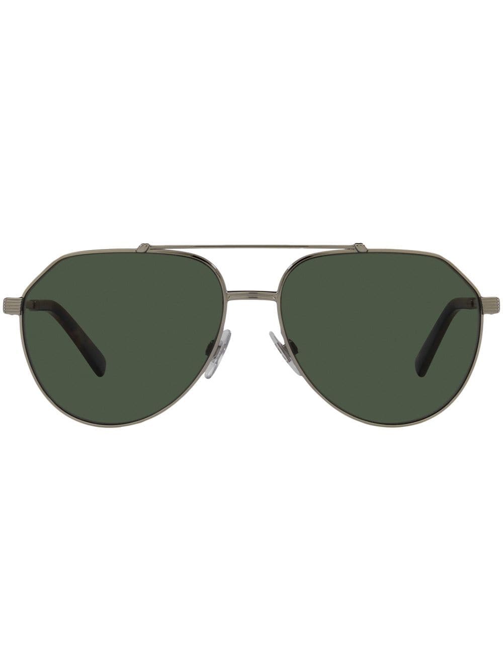 Dolce & Gabbana Eyewear Gros Grain pilot-frame sunglasses - Black von Dolce & Gabbana Eyewear