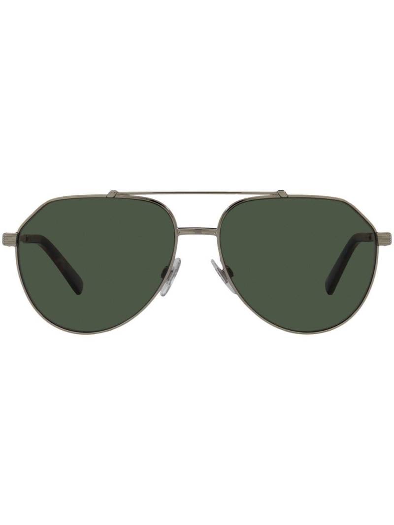 Dolce & Gabbana Eyewear Gros Grain pilot-frame sunglasses - Black von Dolce & Gabbana Eyewear