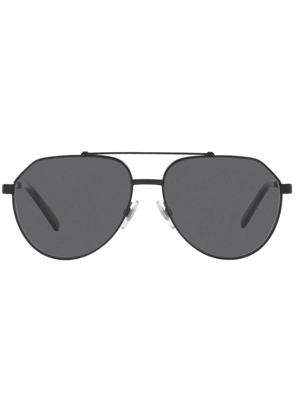 Dolce & Gabbana Eyewear Gros grain pilot-frame sunglasses - Black von Dolce & Gabbana Eyewear