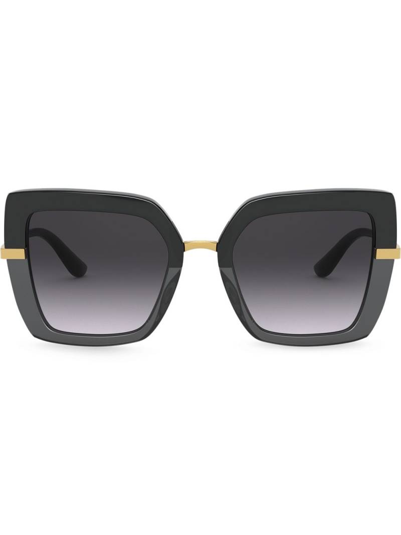 Dolce & Gabbana Eyewear Half Print oversize-frame sunglasses - Black von Dolce & Gabbana Eyewear