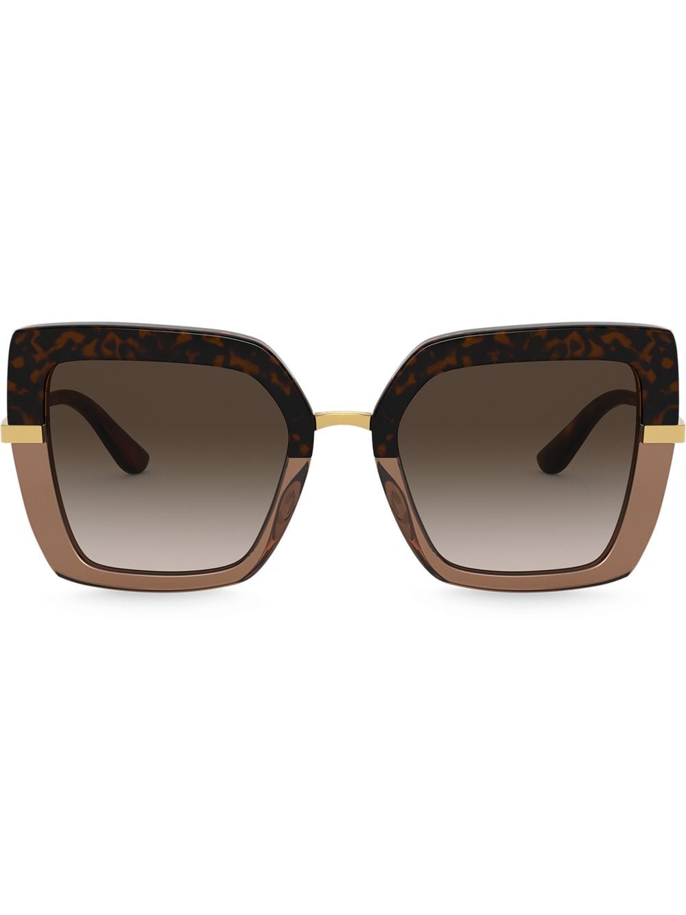 Dolce & Gabbana Eyewear Half Print oversize-frame sunglasses - Green von Dolce & Gabbana Eyewear