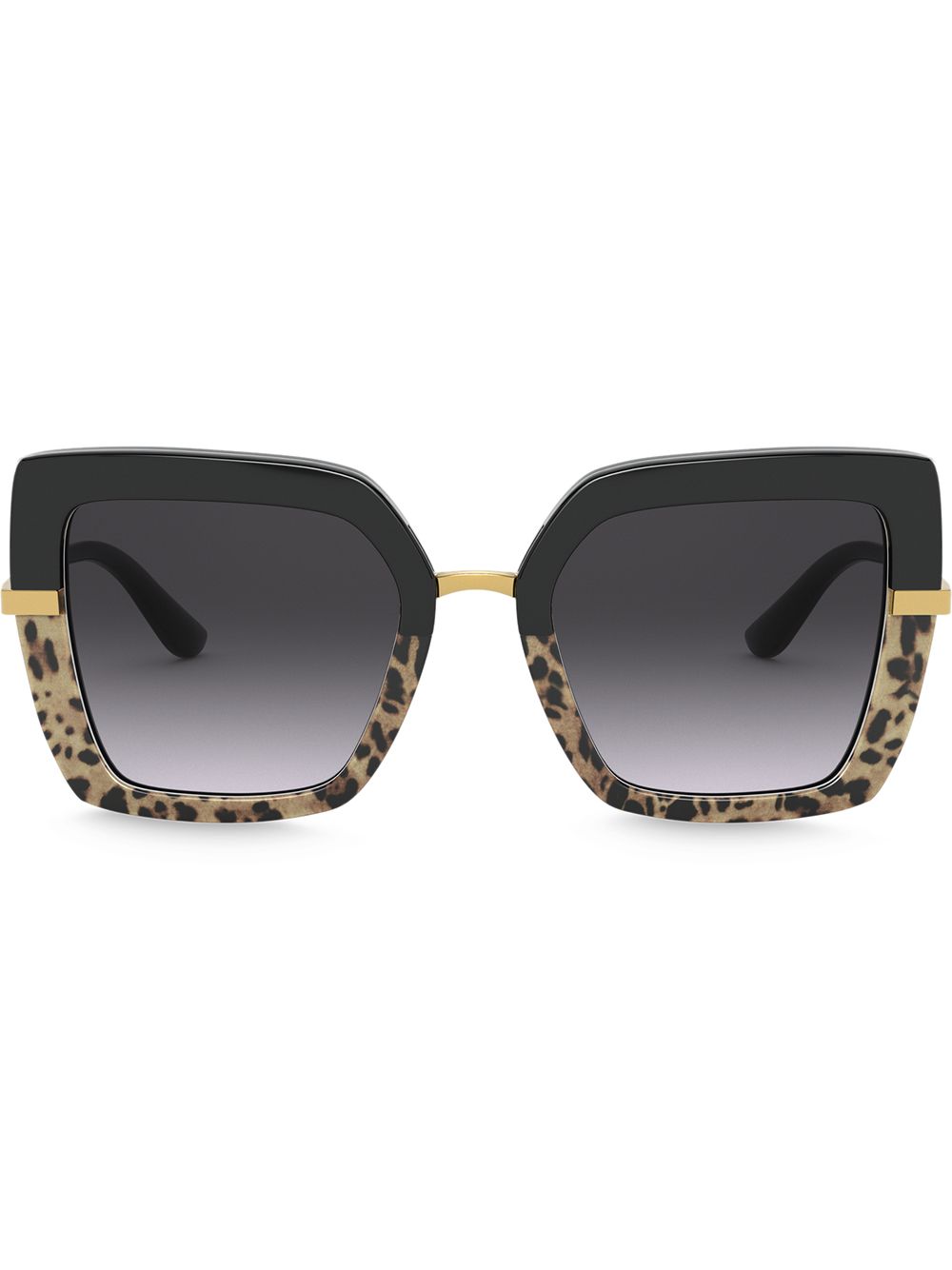 Dolce & Gabbana Eyewear Half Print oversized square-frame sunglasses - Black von Dolce & Gabbana Eyewear