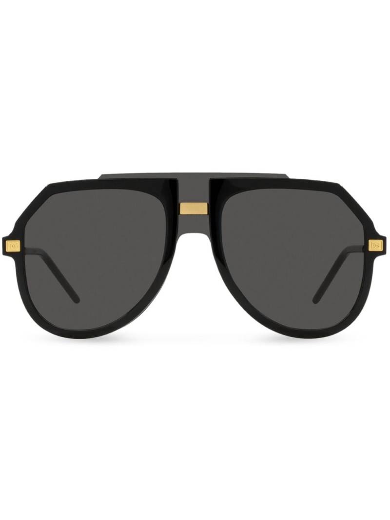 Dolce & Gabbana Eyewear Lusso Sartoriale pilot-frame sunglasses - Black von Dolce & Gabbana Eyewear